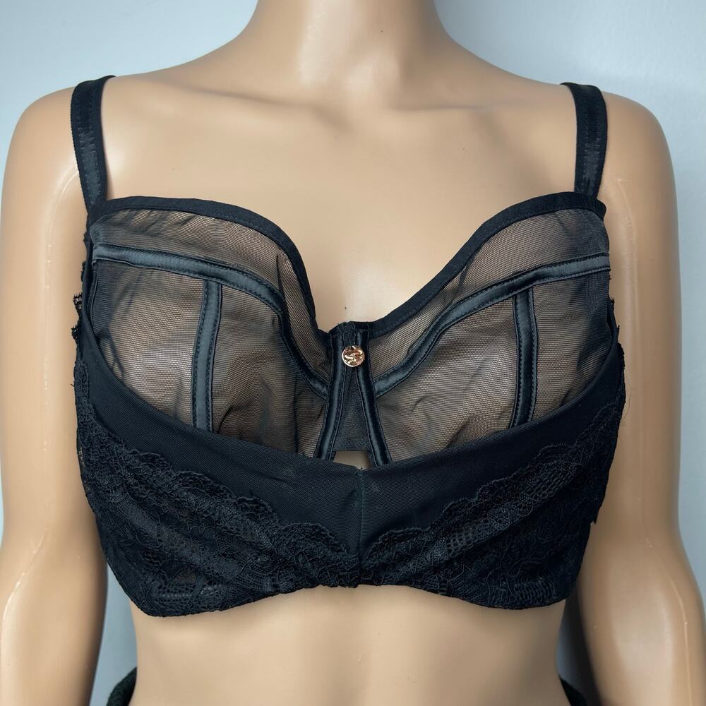 Curvy Kate Scantilly Peek-A-Boo Lace Balcony Bra size 34L Black New - Picture 2 of 13